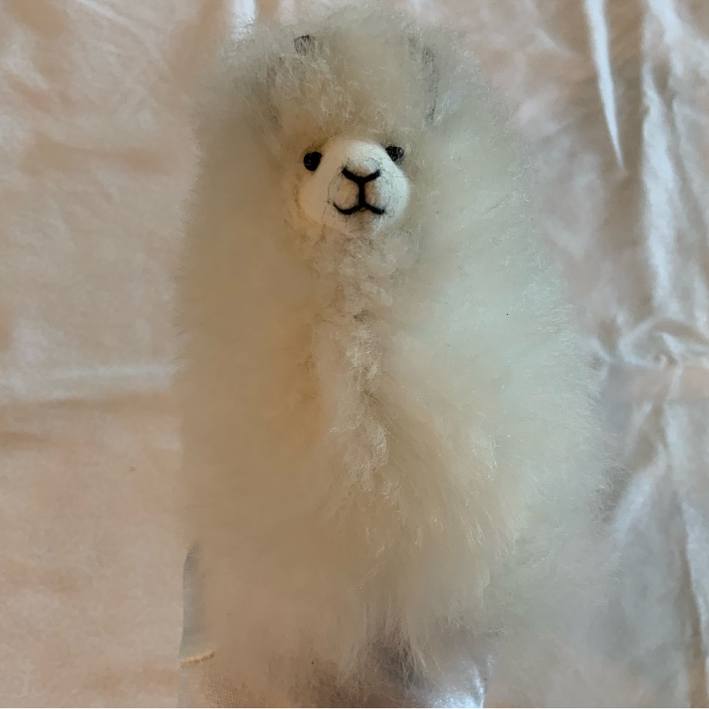 Plush Alpaca Decorative Accent - White 6’’